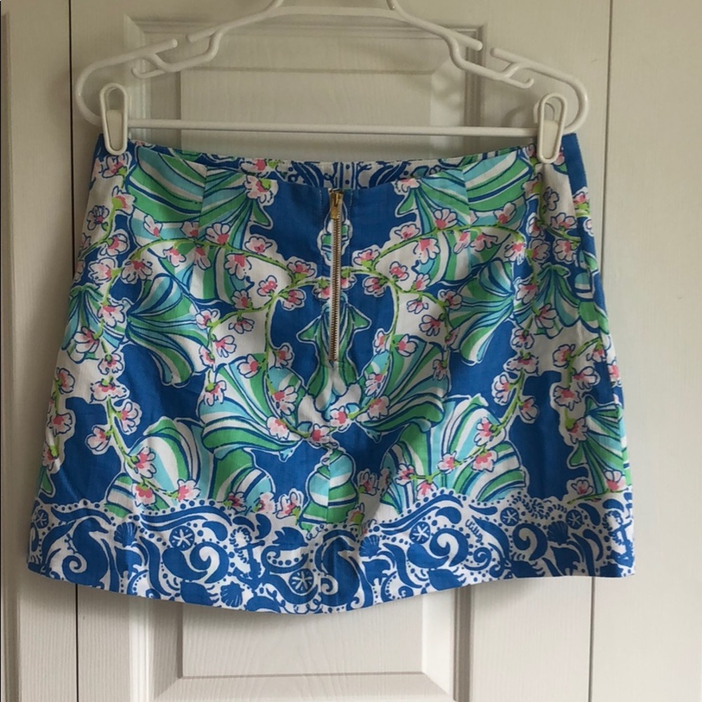 Lilly Pulitzer Tate skirt Coasting Bay Blue sz 8 - Picture 3 of 6